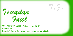 tivadar faul business card